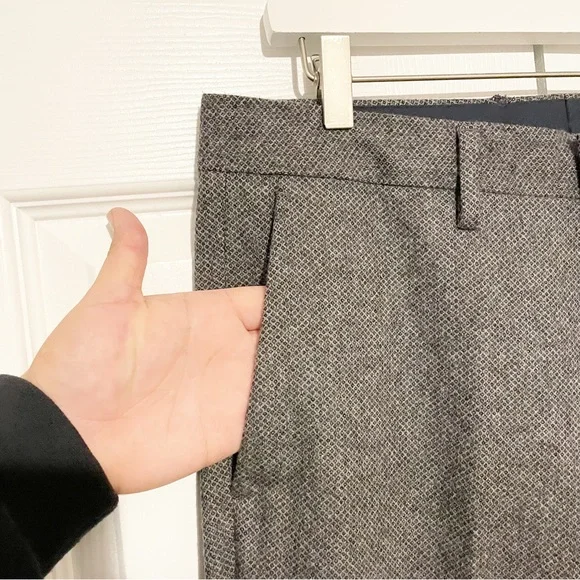 Bonobos Gray Tailored Wool Dress Pants Cuffed Hem Trouser Straight Leg Size 33 - Picture 3 of 8